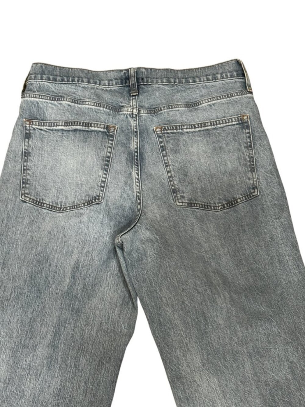 J.Crew Wide Leg Crop Jeans Raw Hem Light Wash Size 30 - Picture 5 of 6